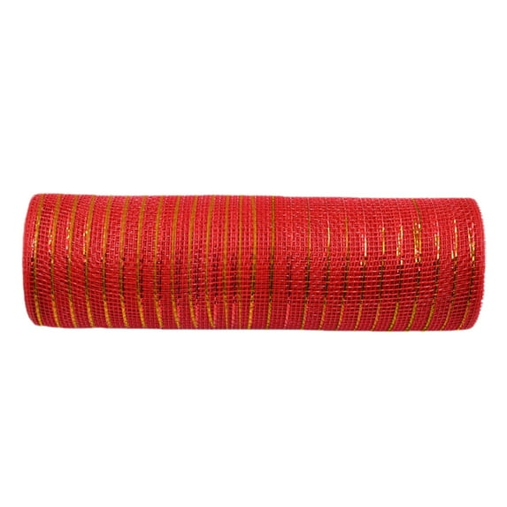Clearance! CICRKHB Wired Ribbon Poly Mesh Ribbon with Metallic Foil Each Roll for Wreaths Swags Bows Wrapping and Decorating
