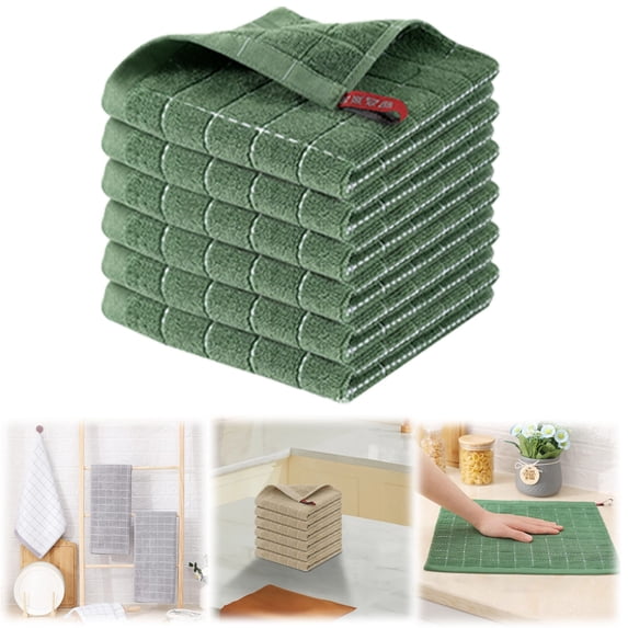 Clearance Clean Kitchen Fast Absorbent Microfiber Thick Towel Rags And Thick Rags Dry Super Cotton Dishwashing Soft Kitchen Thick Dishcloth Towel Dishcloth Microfiber Wipes for Home & Kitchen Green2