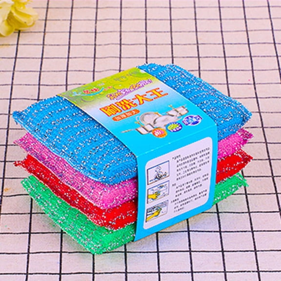 Clearance Cleaning Brush under $10 Multi Purpose Scrub Sponges For Kitchen Non Scratch Microfiber Sponge Along With Heavy Duty Scouring Power Effortless Cleaning Of Dishes Pots And Pans All