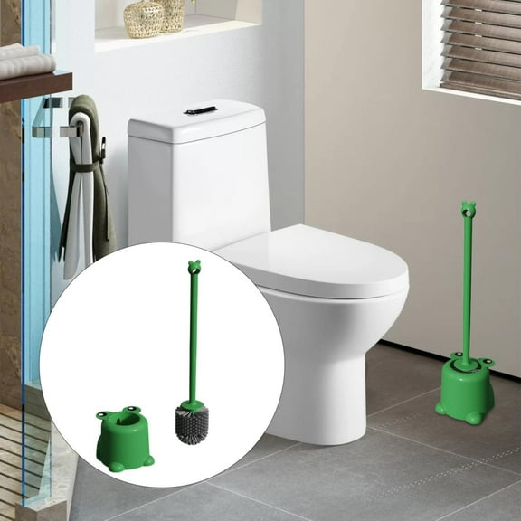 Clearance Cleaning Brush under $5,Toilet Brush And Holder Set Frog Toilet Brush And Holder Cute Toilet Cleaning Brush Bathroom Bowl Brush Set Deep Cleaning Toilet Cleaning Brush