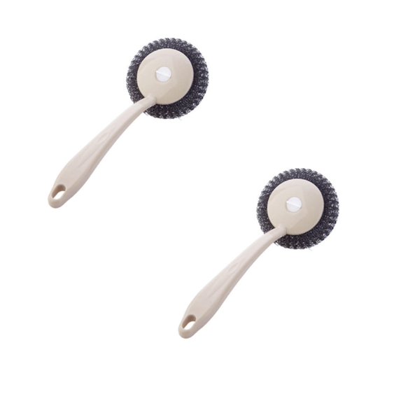 Clearance Cleaning Brush under $6 Stainless Steel Wire Brush Pot Thickened With Handle Large Steel Wire Ball Pot Brush Kitchen Cleaning Brush Dish Washing Artifact Stove