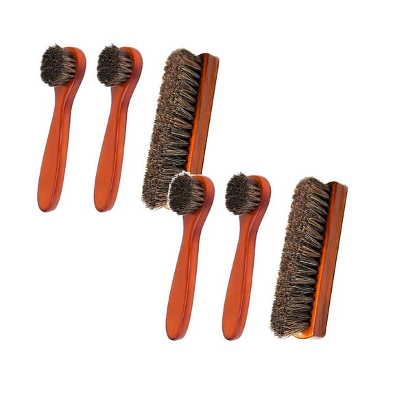 Clearance Cleaning Brush under $20 Horse Hair Shoe Brush Boot Brush High Gloss Polishing Brush Polishing Cloth Shoe Car Seat Sofa