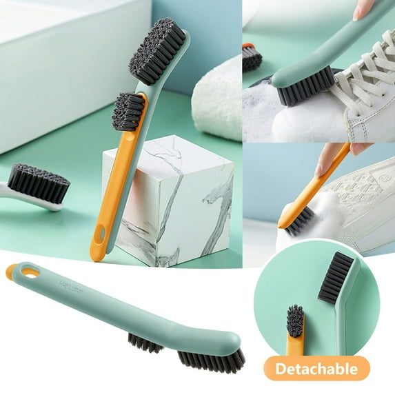 Clearance Cleaning Supplies under $5,Soft Brush And Hard Brush Combination Shoe Brush Detachable Household Shoe Washing Brush Soft Hair Laundry Brush Small White Shoe Collar Cleaning Brush Plat
