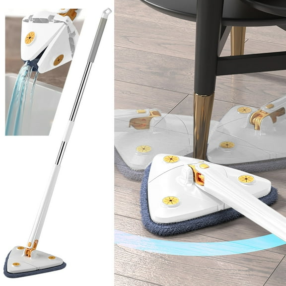 Clearance Cleaning Supplies under $10,360° Rotatable Adjustable Cleaning Mop Reusable Mop Stainless Steel Handle Mop