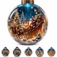 thumbnail image 1 of Clearance Clear Christmas Tree Balls 3.15 Inch, Lighted Santa Reindeer Scene Ornament, Glowing Acrylic Tree Bulb for Home, Christmas Gift, 1 of 6