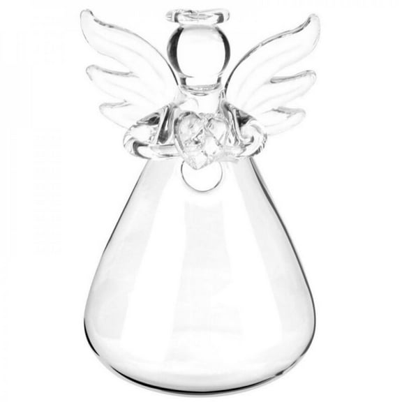 Clearance!Clear Glass Guardian Angel Vases Bulk for Hanging Vases for Buds Cuttings Greenery Hydroponic Plant Containers Room Ornaments Bautizo Decorations 3.5inch
