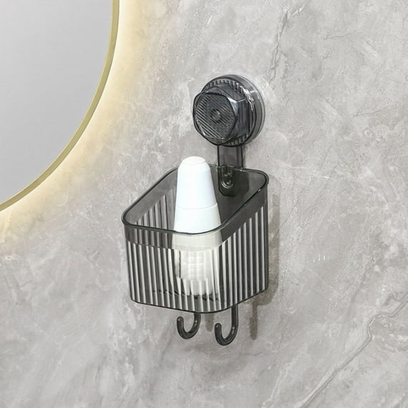 Clearance! Clear Shower Caddy Suction Cup Plastic Shower Basket Organizer No Drilling Removable Shower Shelf for Bathroom Storage & Kitchen One Second Installation Rustproof