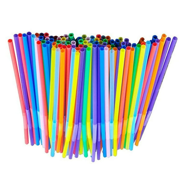 Clearance!Clearance!Colorful Extra Long Flexible Drinking Straws Bendy Disposable Drinking Straws 200 Pcs 13 inch, Assorted Colors