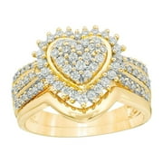 AQYAUYT Clearance Clearance! Fashion Jewelry Rings Gold Loving Heart Engagement 3A Zircon Ring Sets Jewelry For Women