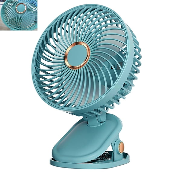 Hvmvliv Clip Fan Clip on Desk Fan 3-Speed Coolings Fan USB Charging Desktop Fan Portable Silent Small Fan for Summer Outdoor Travel Green