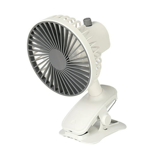 Hvmvliv Clip Fan New Clip on Fan, Clip on Desk USB Rechargeable Fan Desktop Fan with 3 Gear Speeds Summer Outdoor Coolings Fan White