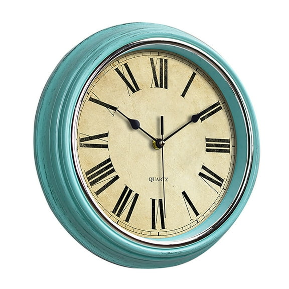 Clearance！Clock Retro Silent Non Ticking Round Classic Clock Quartz Decorative Battery Operated Wall Clock For Living Room Kitchen Home 12 Inch Bronze Features: