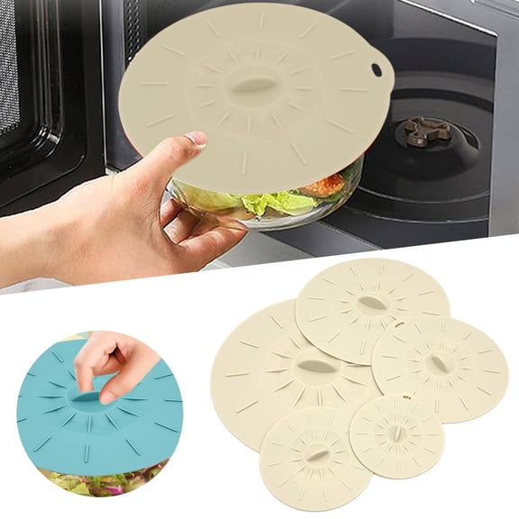 Clearance Closure Bags & lids & Boxes under $5,Silicone Lids For Food Storage 5 Pack Silicone Lids Microwave Splatter Cover 5 Sizes Reusable Heat Food Suction Lids Fits Cups Bowls Plates Pots Pan