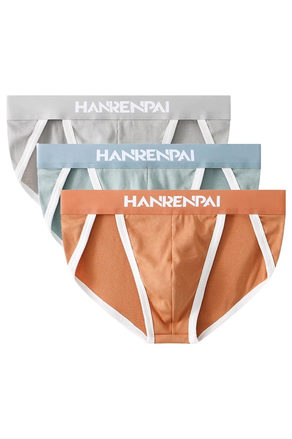 Clearance Clothes Under $10.00 TMOYZQ Underwear for Men Breathable Moisture-Wicking Stretch Briefs Set Comfort Cotton Pouch Underwear 3Pack, Size M-3XL