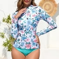 thumbnail image 1 of Abomasnow Women's Bathing Suits 2 Piece Long Sleeve Rash Guard Swimsuits and Thong Set Sun Protection UPF 50+ Swim Shirts with Bottom, 1 of 7