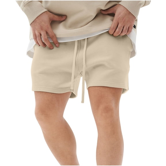 Miqool Men's Athletic Shorts, Elastic Waist Cotton Casual Classic Gym Workout Active Sweat Shorts Lounge Shorts Jogger Shorts Activewear with Pockets