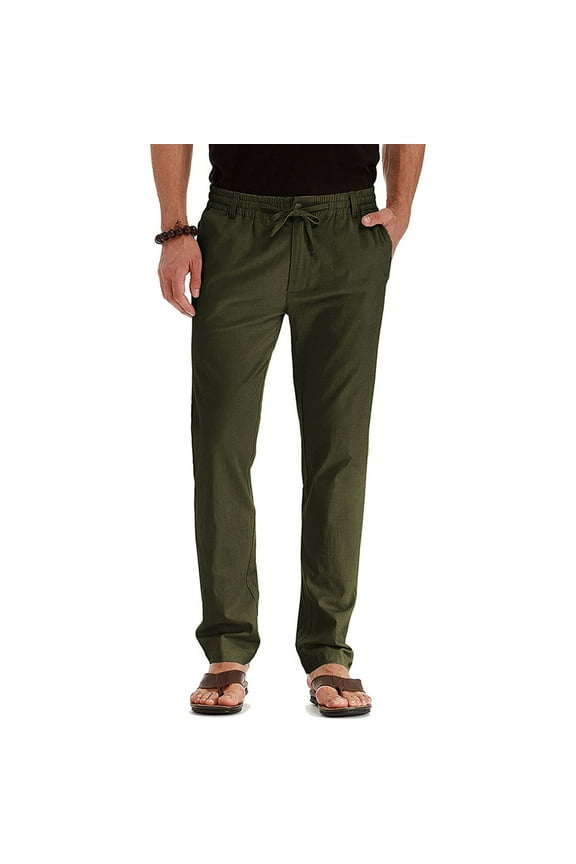 Men's Straight-Fit Stretch Golf Pants Elastic Waist Lightweight Business Casual Office Work Dress Pants Outdoor Travel Hiking Pants Trousers with Pockets