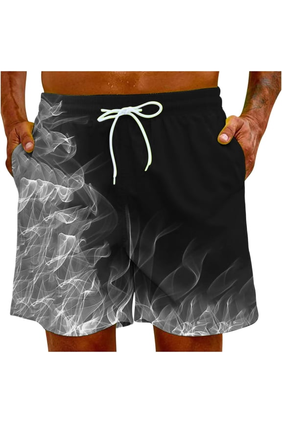Mens Big & Tall Swim Trunks Quick Dry Breathable Swim Shorts Hawaiian Beach Shorts Swimwear Bathing Suits Board Shorts with Pockets