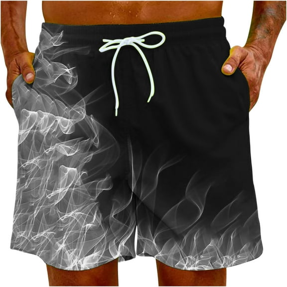 Miqool Mens Big & Tall Swim Trunks Quick Dry Breathable Swim Shorts Hawaiian Beach Shorts Swimwear Bathing Suits Board Shorts with Pockets