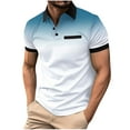 thumbnail image 1 of Clearance Clothes Under $10 Miqool Mens Golf Shirts Polka Gradient Color Casual Short Sleeve Collared T Shirts Lightweight 4 Way Stretch Quick Dry Performance Athletic Workout Shirts, 1 of 8