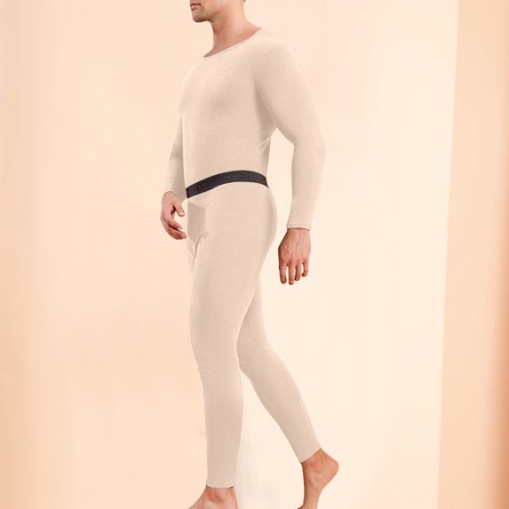 Clearance Clothes under $10 TMOYZQ 2 Piece Thermal Underwear for Men Sets Lightweight Long Johns with Fleece Lined, Base Layer Cold Weather Top Bottom