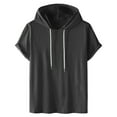 thumbnail image 1 of purcolt Men's Short Sleeve Hoodie Workout Gym Pullover Sweatshirt Lightweight Athletic Bodybuilding Muscle Hooded T-Shirts, 1 of 3