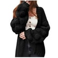 thumbnail image 1 of Clearance Clothes Under $5.00 ! BVnarty Discount Women's Plus Size Fashion Top Knitted Cardigan Solid Color Medium And Long Term Winetr Outwear Long Drop Shoulder Sleeve Warm Coat Black XL, 1 of 6