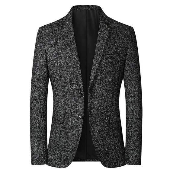 Clearance Clothes Under $5.00 ! BVnarty Men's Tops Fashion Sweatshirt Solid Color Lounge Single-breasted Business Coat Dressy Casual Trendy Blazer Oversized Pullover Long Sleeve Suit Neck Black XXL
