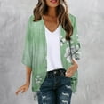 thumbnail image 1 of Clearance Clothes Under $5 Abomasnow Womens Floral Print Puff Sleeve Kimono Cardigan Loose Coverups Resort Wear 2025 Trendy Beach Lightweight Cardigans, 1 of 5
