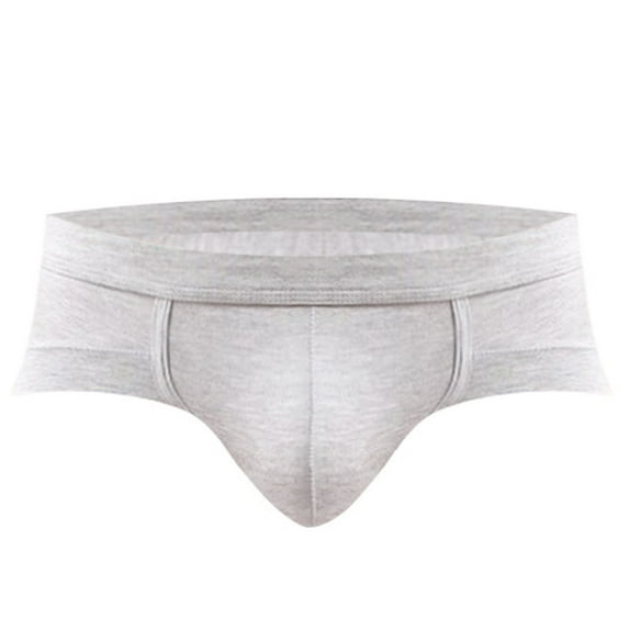 Clearance Clothes Under $5! Miqool Men's Ick Silk Dual Pouch Stretch Bikini Briefs Soft Breathable Low Waist Underwear Seamless Tagless Sexy Underpants with Wide Waistband