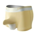 thumbnail image 1 of Clearance Clothes Under $5! TMOYZQ Men's Sexy Underwear Soft Breathable Ice Silk Bulge Enhancing Pouch Boxer Briefs Low Waist Quick Dry Trunks Seamless Short Leg Underpants, 1 of 6