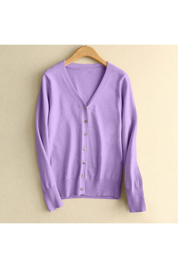 Clearance Clothes Under $10.00 Abomasnow Cardigan Sweaters for Women Long Sleeve V Neck Button Down Open Front Sweaters