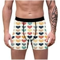 thumbnail image 1 of Clearance Clothes Under $10.00 TMOYZQ Men's Boxer Briefs Comfy 4-Way Stretch Underwear Cute Love Heart Graphic Valentine's Day Boxer S-XXL, 1 of 7