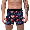 thumbnail image 1 of Clearance Clothes Under $10.00 TMOYZQ Men's Boxer Briefs Comfy 4-Way Stretch Underwear Cute Love Heart Graphic Valentine's Day Boxer S-XXL, 1 of 7