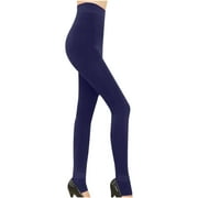 Clearance Clothes Under $5.00 ! BVnarty Leggings for Women Solid Color Keep Warm Ladies High Waist Fashion Fall Winter Long Trousers Comfy Lounge Casual Pocket Navy One Size