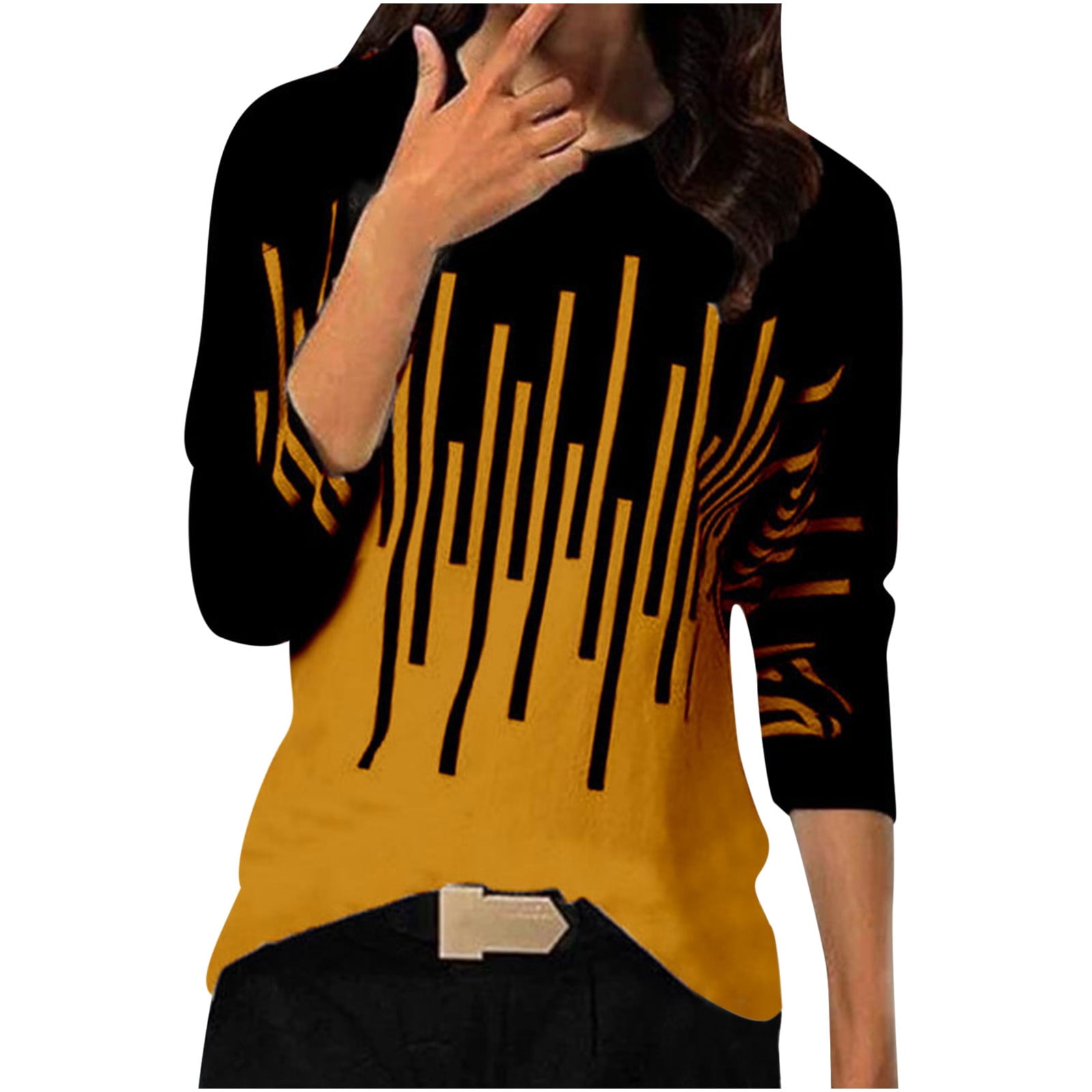 Clearance Clothes Under 5.00 ! BVnarty Women's Casual Round Neck Fashion Printing Loose Tshirt