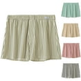 thumbnail image 1 of Clearance Clothes Under $7 Abomasnow Mens Shorts Big & Tall Elastic Waist Stripe Print Lounge Home Shorts Casual Classic-Fit Cotton Boxer Shorts, 1 of 3
