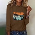 thumbnail image 1 of Clearance Clothes under $5.00 Fashion Women's Spring Printed Long Sleeves Round Neck Casual Tee Tops, 1 of 5