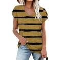 thumbnail image 1 of Clearance Clothes under Fashion Women's Summer V-Neck Short Sleeve Print Casual T-shirt Blouse, 1 of 4