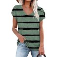 thumbnail image 1 of Clearance Clothes under Fashion Women's Summer V-Neck Short Sleeve Print Casual T-shirt Blouse, 1 of 4