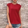 thumbnail image 1 of Tbopshirt Women Casual Short Sleeve Short Sleeve Solid Pullover Blouse T-shirt Tops Loose, 1 of 4