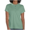 thumbnail image 1 of Tbopshirt Women's Solid Sports Quick Dry Shirt Men's Women's Short Sleeve V-neck Top/Shirt, 1 of 4