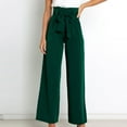 thumbnail image 1 of Clearance Clothing Under $10,AXXD Solid High-waist Loose Wide Leg Pants High Waisted Pants For Women Green 4, 1 of 8
