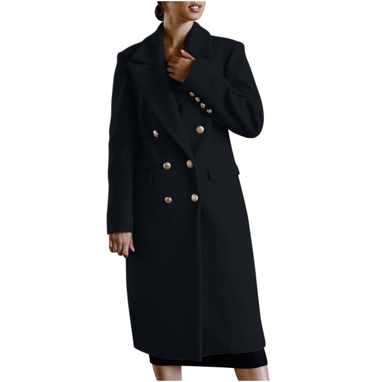 Clearance Coats for Women Women's Trench Coat Notch Lapel Double