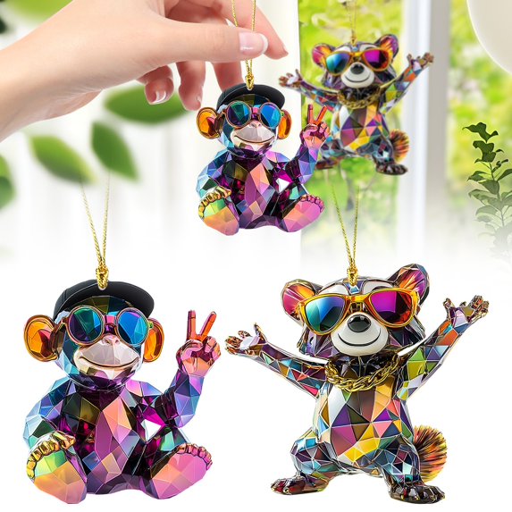 Clearance! Colorful Little Raccoon and Little Monkey Ornaments Hanging Bags and Car Home Decor Cute Animals Hanging Gifts Women Men Adults Kids 1 Pendant