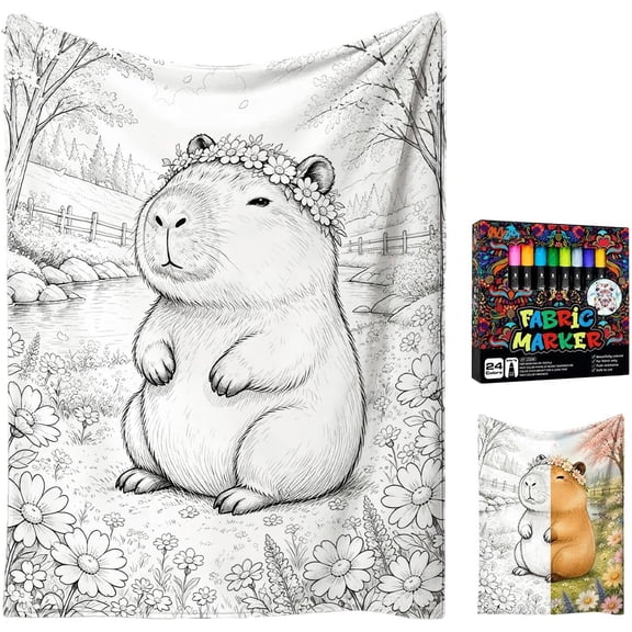 Clearance! Coloring Blankets for Adults Washable Paintable Flannel Blanket, Cozy Sofa & Bed Decor, Creative Gift for K*ids and Adults 30×40 in