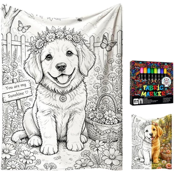 Clearance! Coloring Blankets for Adults Washable Paintable Flannel Blanket, Cozy Sofa & Bed Decor, Creative Gift for K*ids and Adults 30×40 in