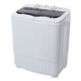 thumbnail image 1 of Clearance! Compact Twin Tub with Built-in Drain Pump XPB35-ZK35 14.3(7.7 6.6)lbs Semi-automatic Gray Cover Washing Machine, 1 of 10