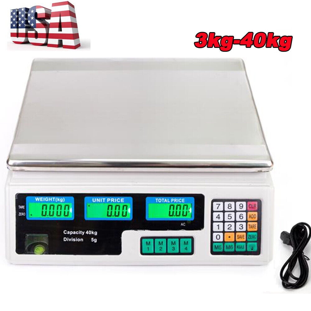 Clearance! Computing Scale, Digital Food Commercial Scale, 88lb / 40kg Electronic Counting Scale with LCD Backlight for Farmers' Markets, Meat, Vegetables and Fruits of Weighing Scale
