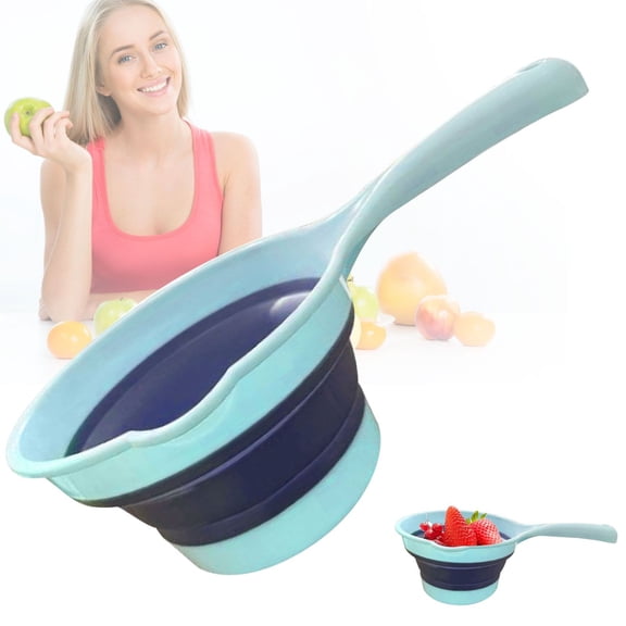 Clearance Cooking Utensils under $10 1Pcs Folding Spoon Container Bath Handle Bailer Cups Fillers Holder Kitchen Water Funnel Bidet Smores Rinse Folding Bowl Foldable Tabo Laddle Kitchen Thickened